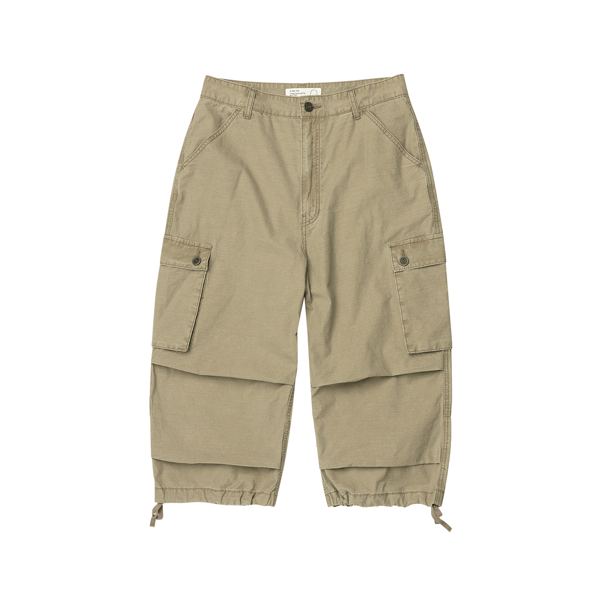 조우 빈티지 밀리터리 카프리 카고 팬츠 워시드 베이지(CHOWOO Vintage Military Capri Cargo Pants Washed Beige)