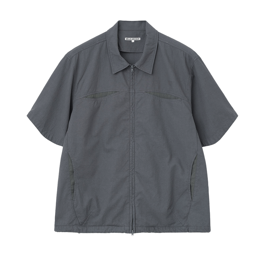 밀로 아카이브 리그 집업 셔츠 블루 그레이(Millo Archive Rig Zip-Up Shirt Blue Gray)