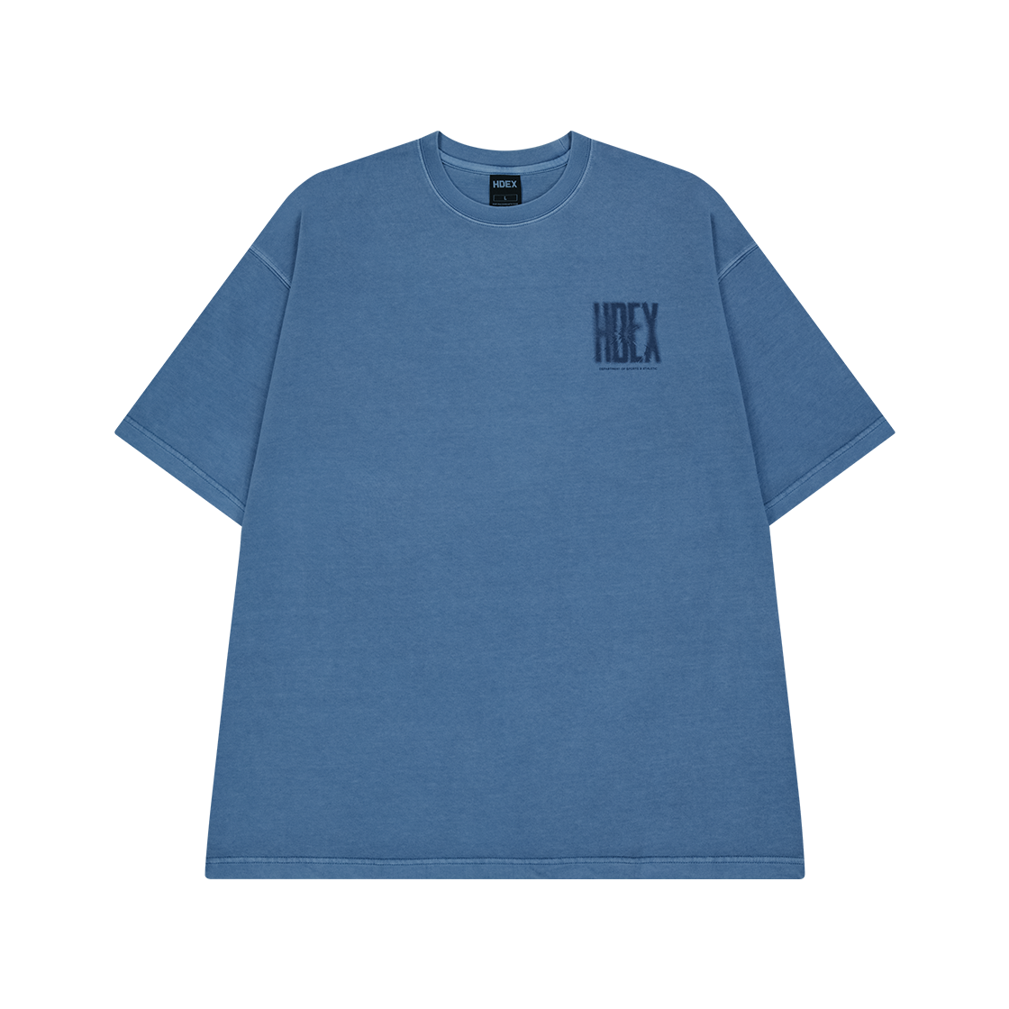H252MLOTS39PAB HDEX Crack Printed Pigment Short Sleeve Pigment Ash Blue