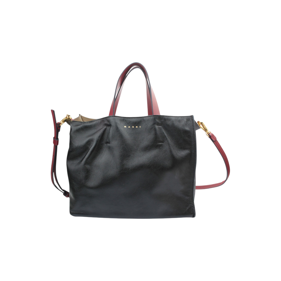 ITV76M7K4NRL Marni Two-Tone Leather Tote & Crossbody Bag