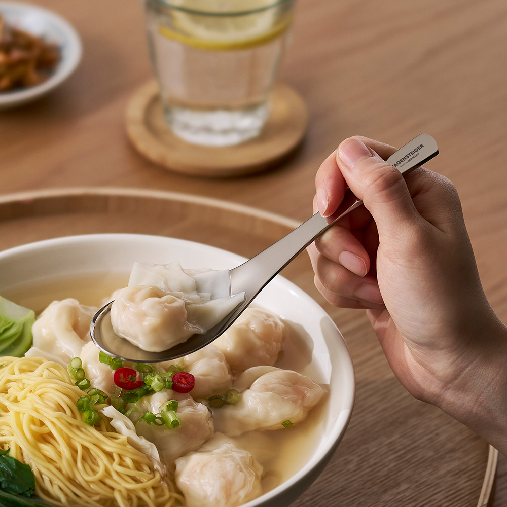 바겐슈타이거 올 스텐 304 룬트 누들 라면 우동 스푼 2P(WAGENSTEIGER All Stainless Steel 304 Rundt Noodle & Udon Spoon 2P Set) - 4