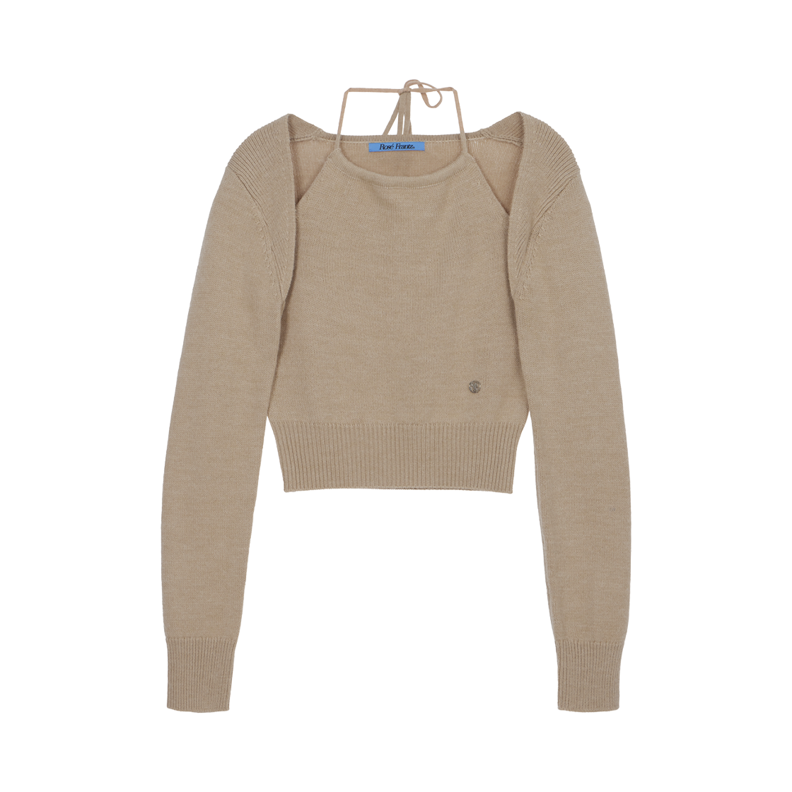 RS24FKN102BEG Rosefrantz Cut-out Halter neck Knit [Beige]