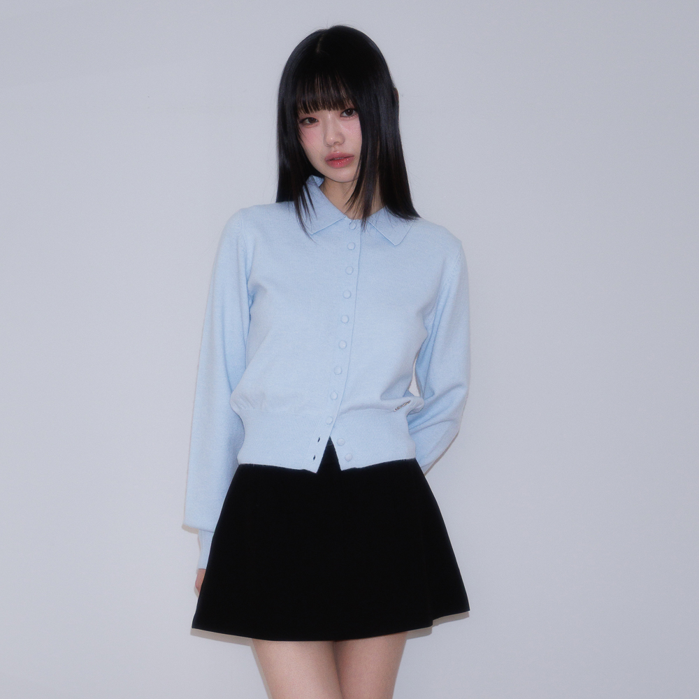 로제프란츠 패브릭 버튼 카라 가디건 스카이 블루(Rosefrantz Fabric Button Collar Cardigan [Sky Blue]) - 2
