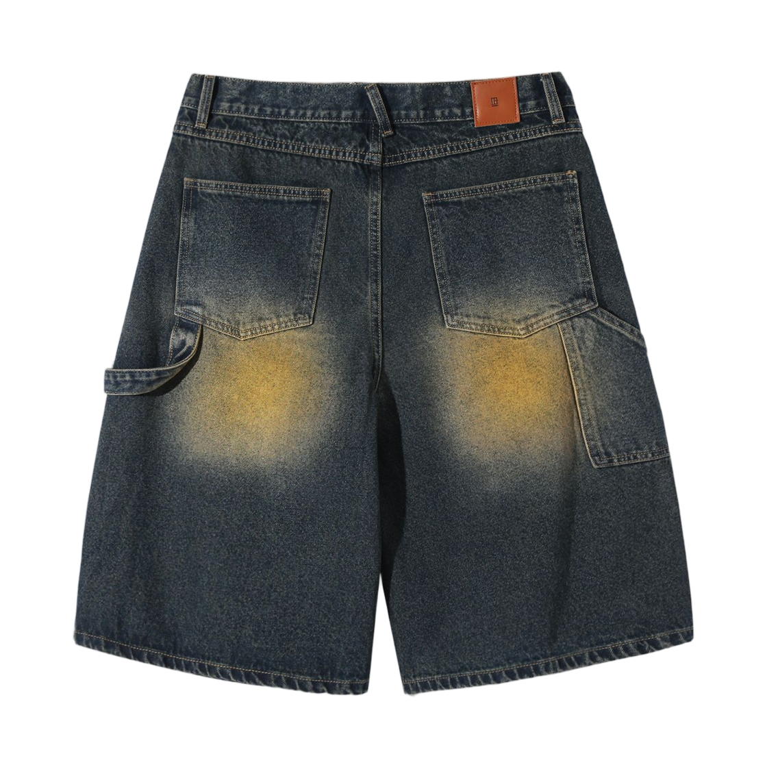디미트리블랙 바이오 워싱 카펜터 버뮤다 데님 팬츠 옐로우 워싱(Dimitri Black Bio Washing Carpenter Bermuda Denim Pants Yellow Washing) - 2