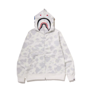 BAPE City Camo Shark Regular Fit Full Zip Hoodie White