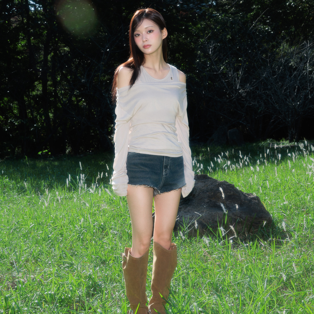 로제프란츠 레이어드 셔링 롱슬리브 베이지(Rosefrantz Layered Shirring Long Sleeve [Beige]) - 3