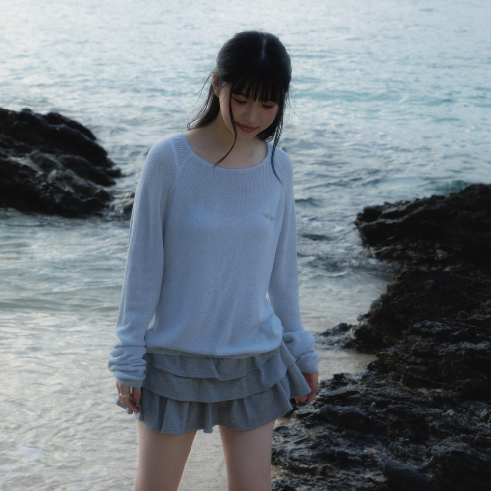 로제프란츠 보트넥 시스루 베이직 니트 스카이 블루(Rosefrantz Boatneck Sheer Basic Knit [Sky Blue]) - 2