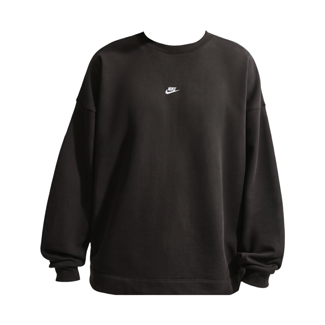 IF0748-010 Nike NSW Club Oversized French Terry Crewneck Sweatshirt Black White - Asia