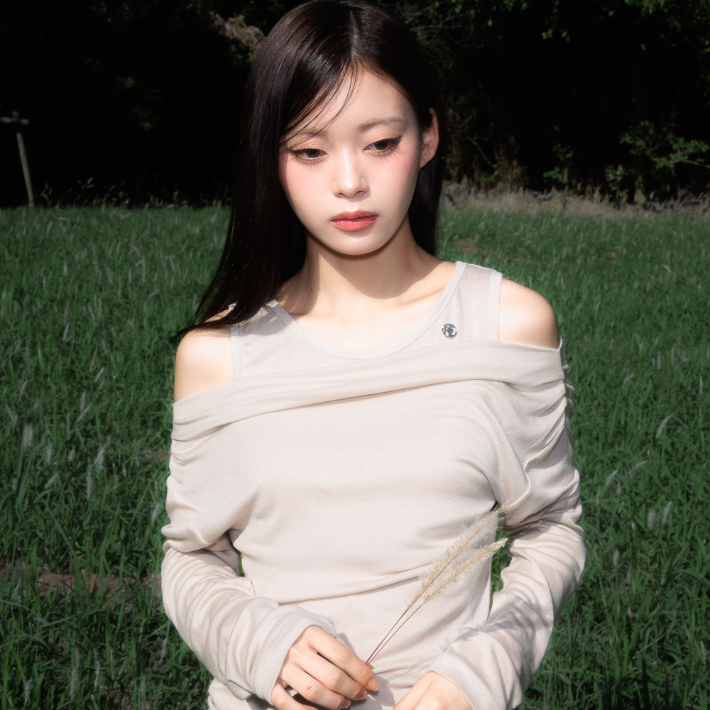 로제프란츠 레이어드 셔링 롱슬리브 베이지(Rosefrantz Layered Shirring Long Sleeve [Beige]) - 4
