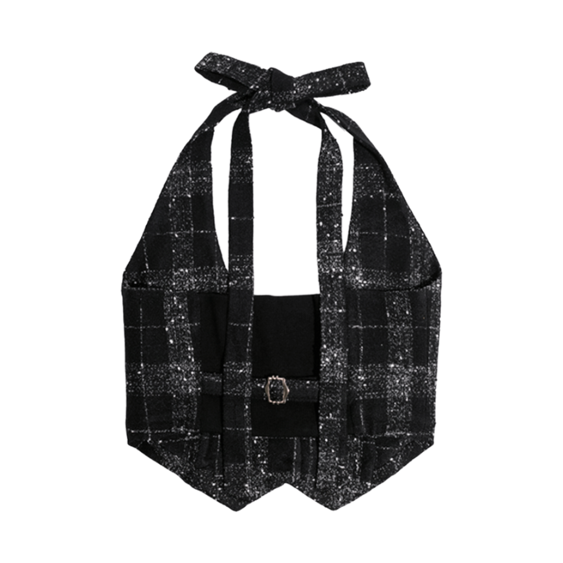 준수이 오리진 엔티티 05 트위드 홀터 베스트 블랙(JUNSUI ORIGIN ENT05 Tweed Halter Vest Black) - 2