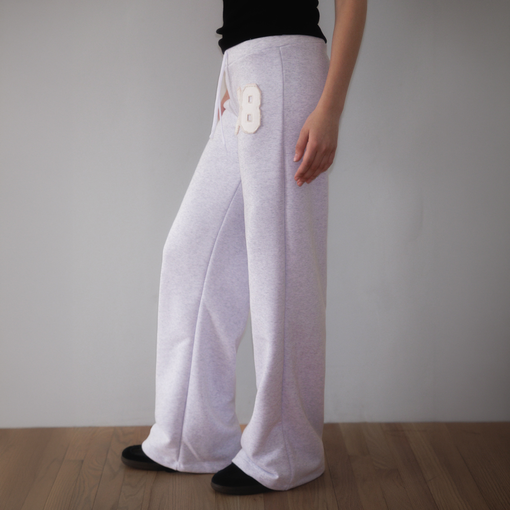 로제프란츠 패치워크 부츠컷 스웻팬츠 화이트 멜란지(Rosefrantz Patchwork Bootcut Sweatpants [White Melange]) - 2