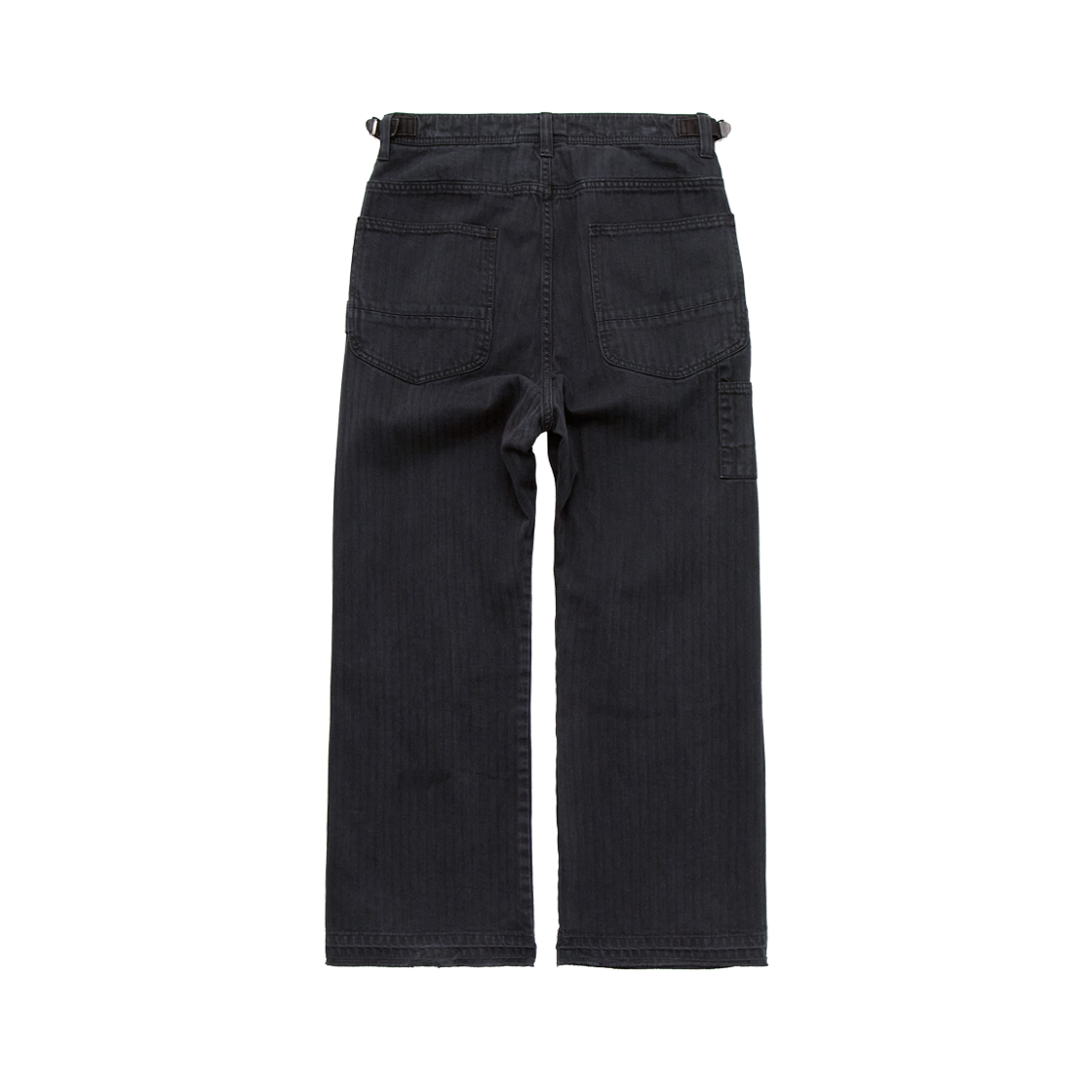 폴리테루 헤링본트윌 더블 니 팬츠 (로우 커프스) 워시드 퍼플 차콜(Polyteru HBT Double Knee Pants (Raw Cuffs) Washed Purple Charcoal) - 2