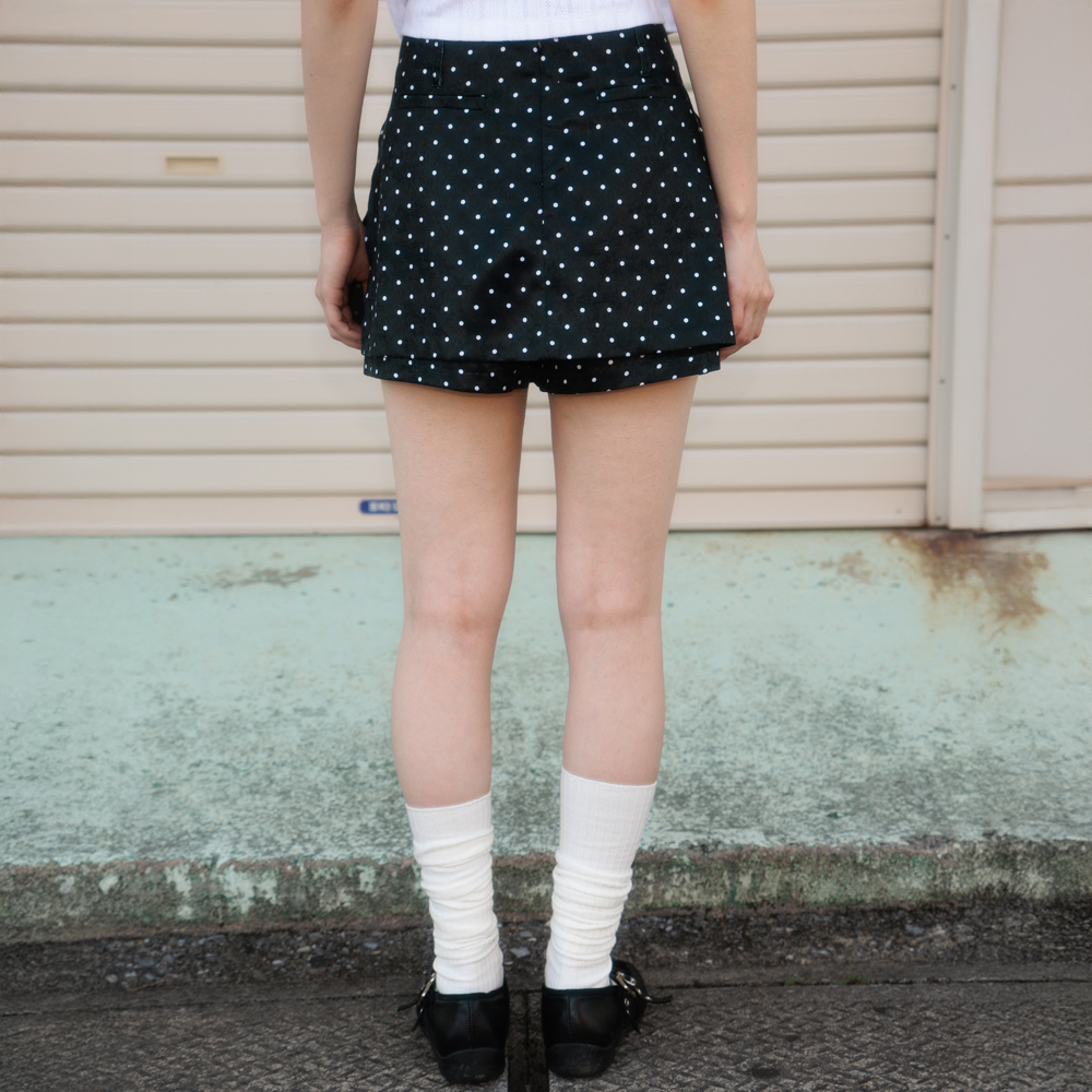 로제프란츠 도트 백포켓 스커트 팬츠 블랙(Rosefrantz Dot Back Pocket Skirt Pants [Black]) - 5