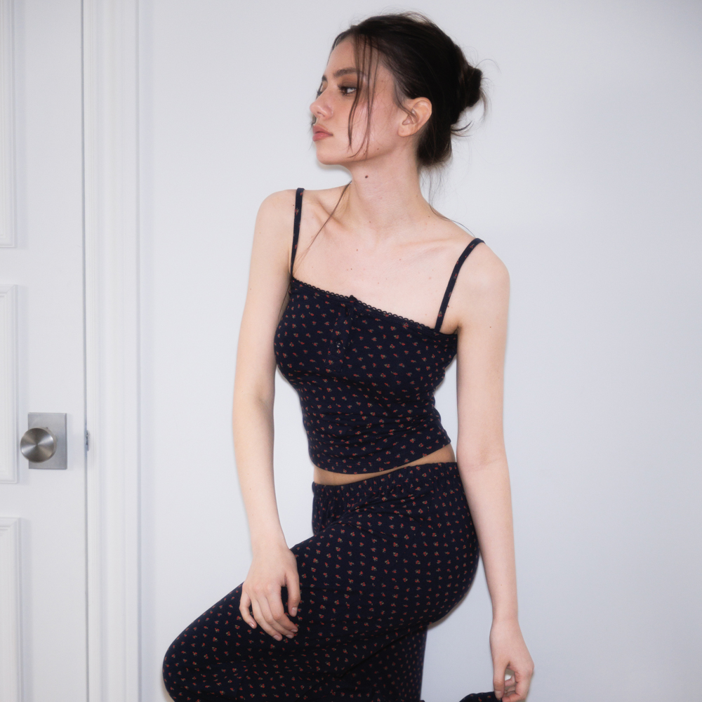 로제프란츠 로즈 앤 베리 라운지 슬리브리스 로즈 네이비(Rosefrantz Rose & Berry Lounge Sleeveless [Rose Navy]) - 4