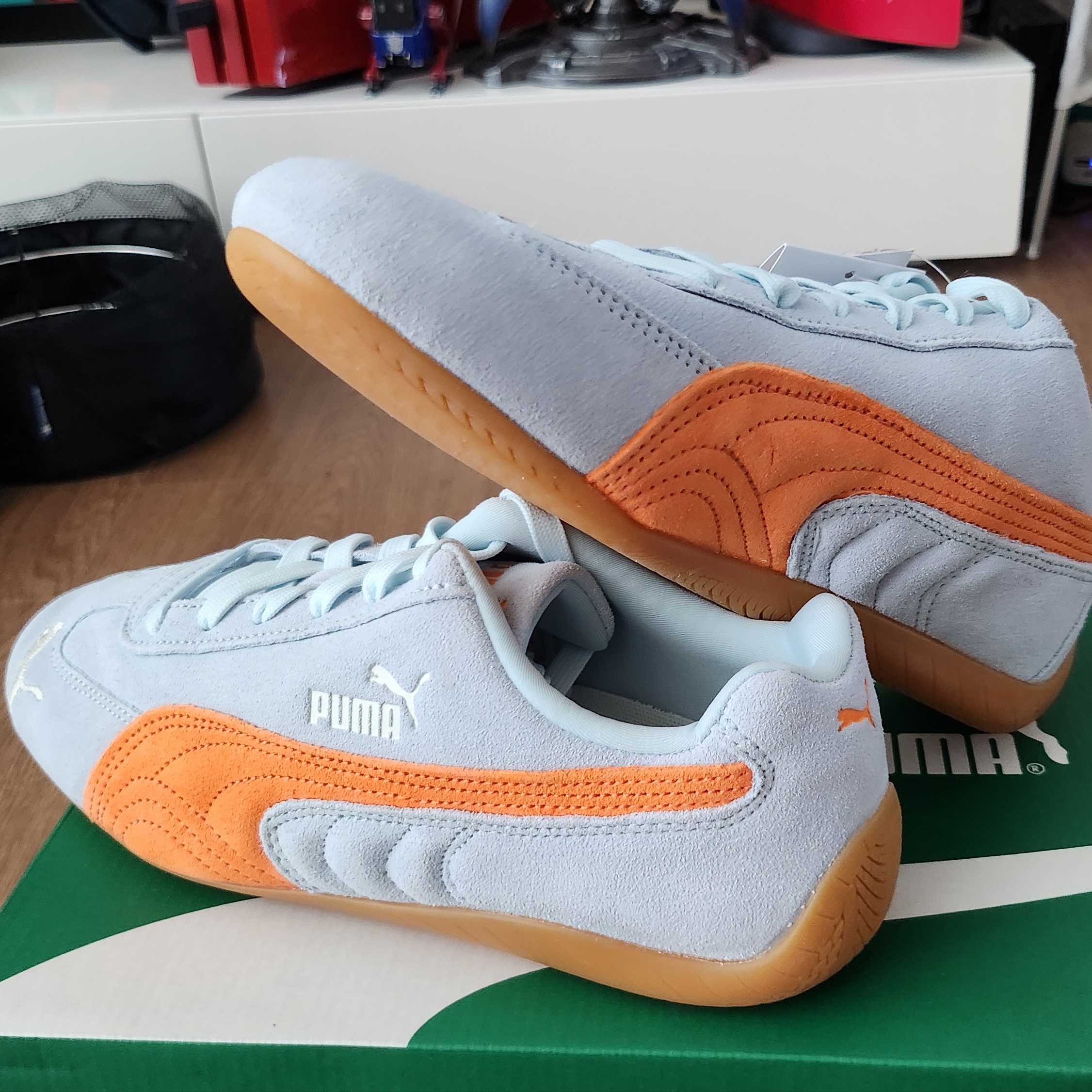 Puma Speedcat OG Sea Glass Orange Glo 착용 스타일 - 2