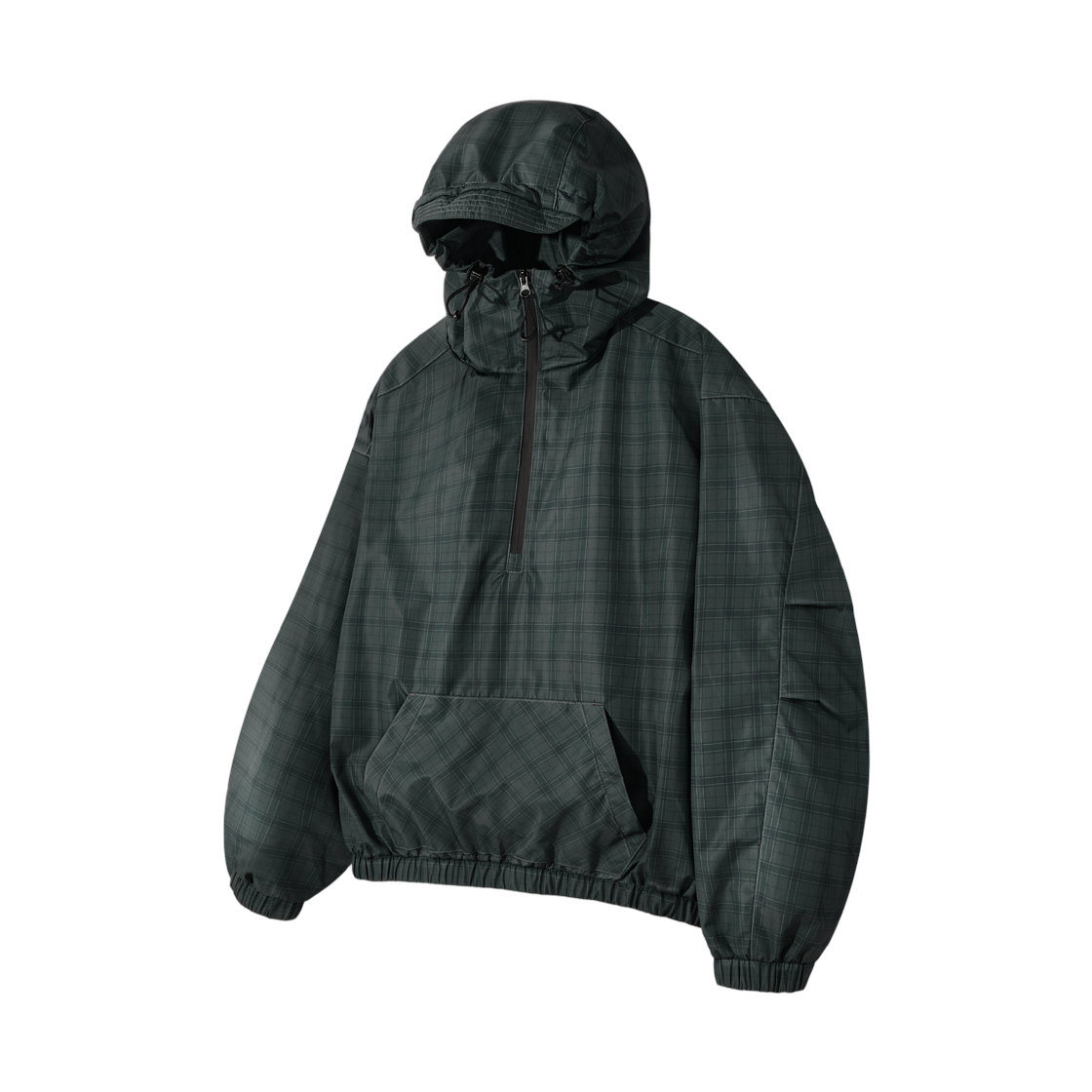 디미트리블랙 에센셜 체크 후드 아노락 그린(Dimitri Black Essential Check Hooded Anorak Green)