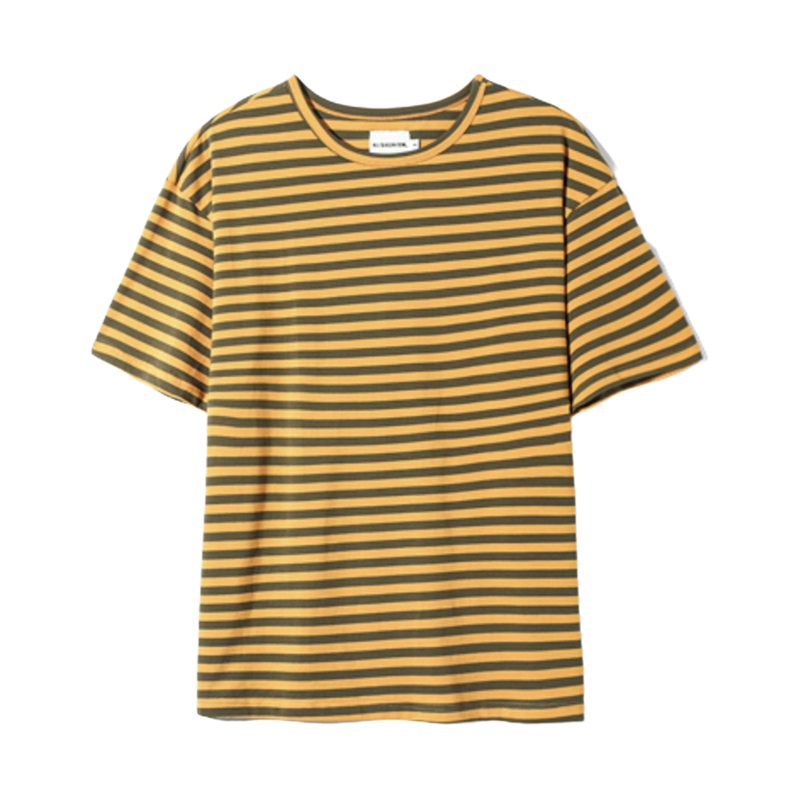 디미트리블랙 ASI 레이어링 스트라이프 숏슬리브 티셔츠 오렌지 카키(Dimitri Black ASI Layering Stripe Short Sleeve T-Shirt Orange Khaki)