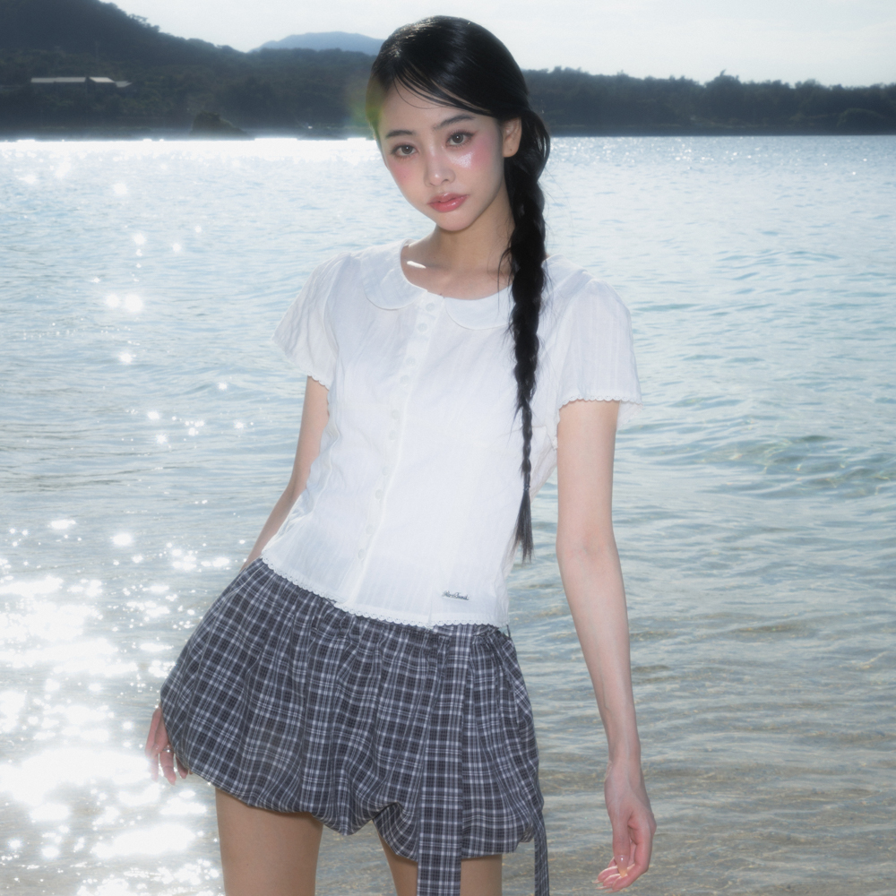 로제프란츠 라운드 카라 반팔 블라우스 아이보리(Rosefrantz Round Collar Short Sleeve Blouse [Ivory]) - 2