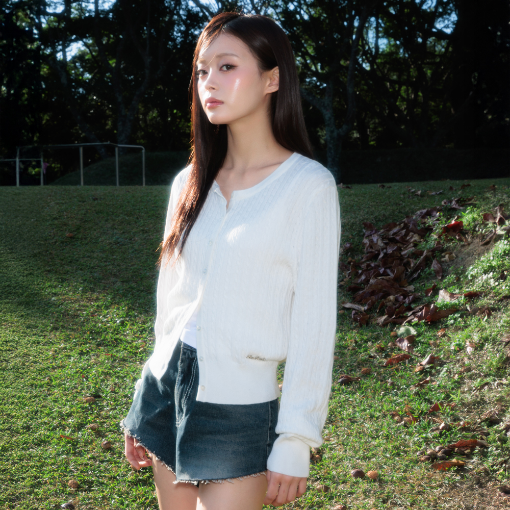 로제프란츠 케이블 니트 베이직 가디건 아이보리(Rosefrantz Cable Knit Basic Cardigan [Ivory]) - 4