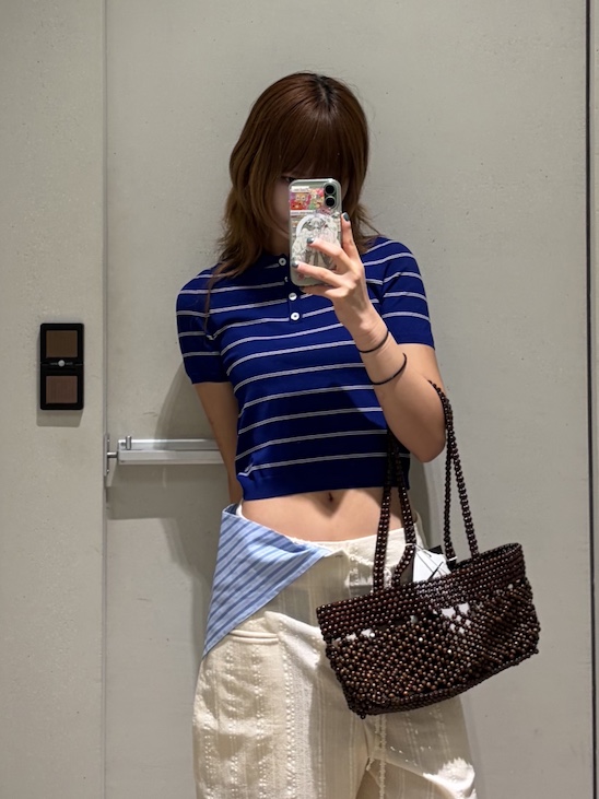 Howlin Women Bandana Lovers Fine Stripes Multi Blue - 26SS 착용 스타일 - 1