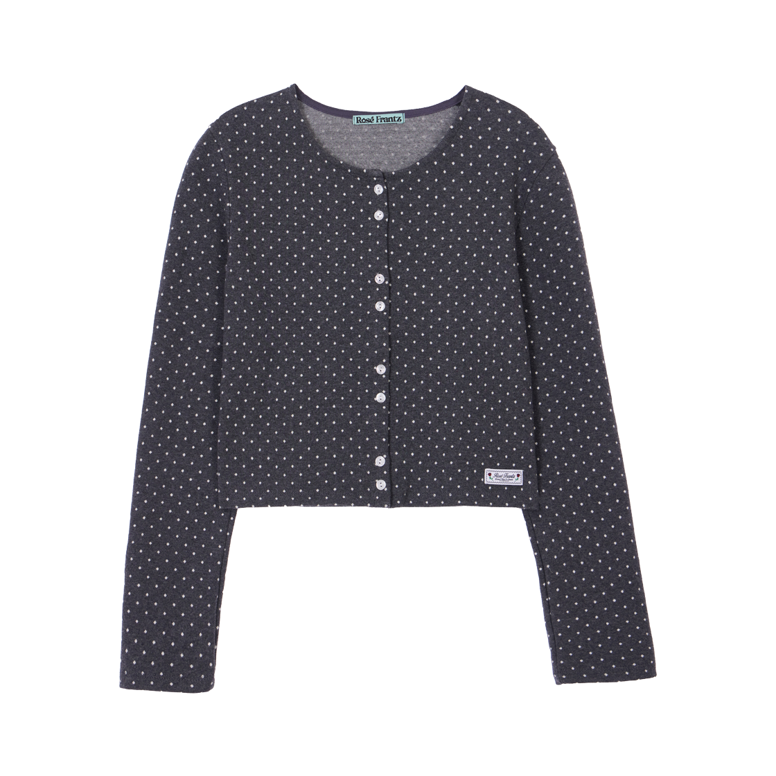 로제프란츠 도트 버튼 포인트 가디건 차콜(Rosefrantz Dot Button Point Cardigan [Charcoal]) - 1