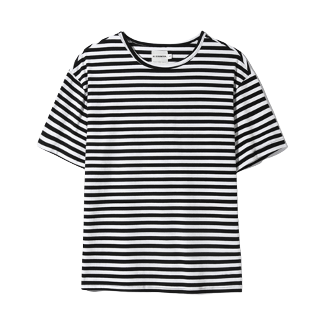 디미트리블랙 ASI 레이어링 스트라이프 숏슬리브 티셔츠 블랙 화이트(Dimitri Black ASI Layering Stripe Short Sleeve T-Shirt Black White)