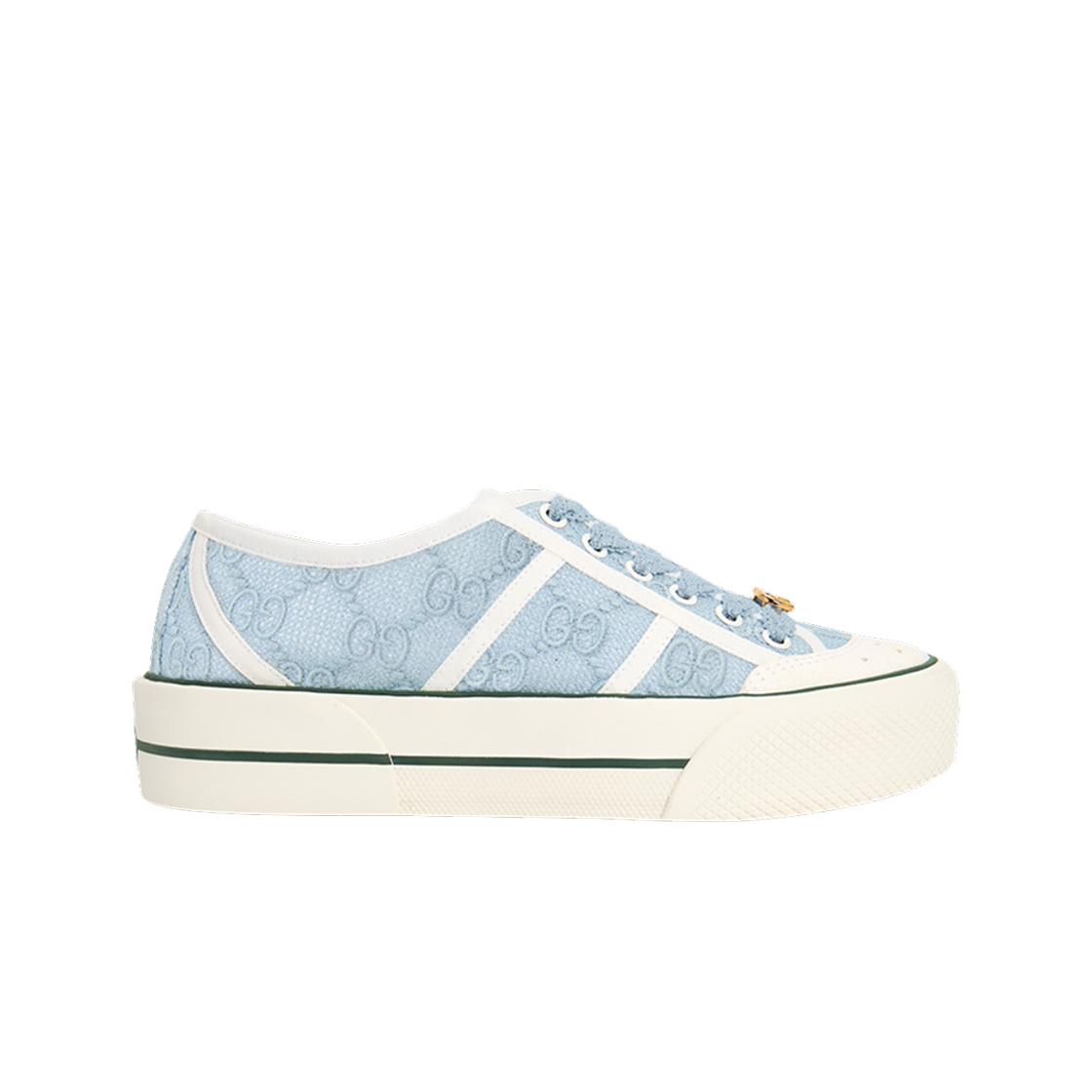 854439-FAFZ4-4651 (W) Gucci GG Canvas Lace Sneakers Sky Blue