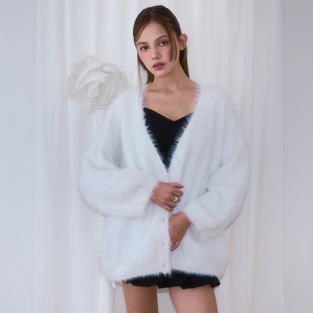 로제프란츠 퍼 오버핏 가디건 아이보리(Rosefrantz Fur Overfit Cardigan [Ivory]) - 5