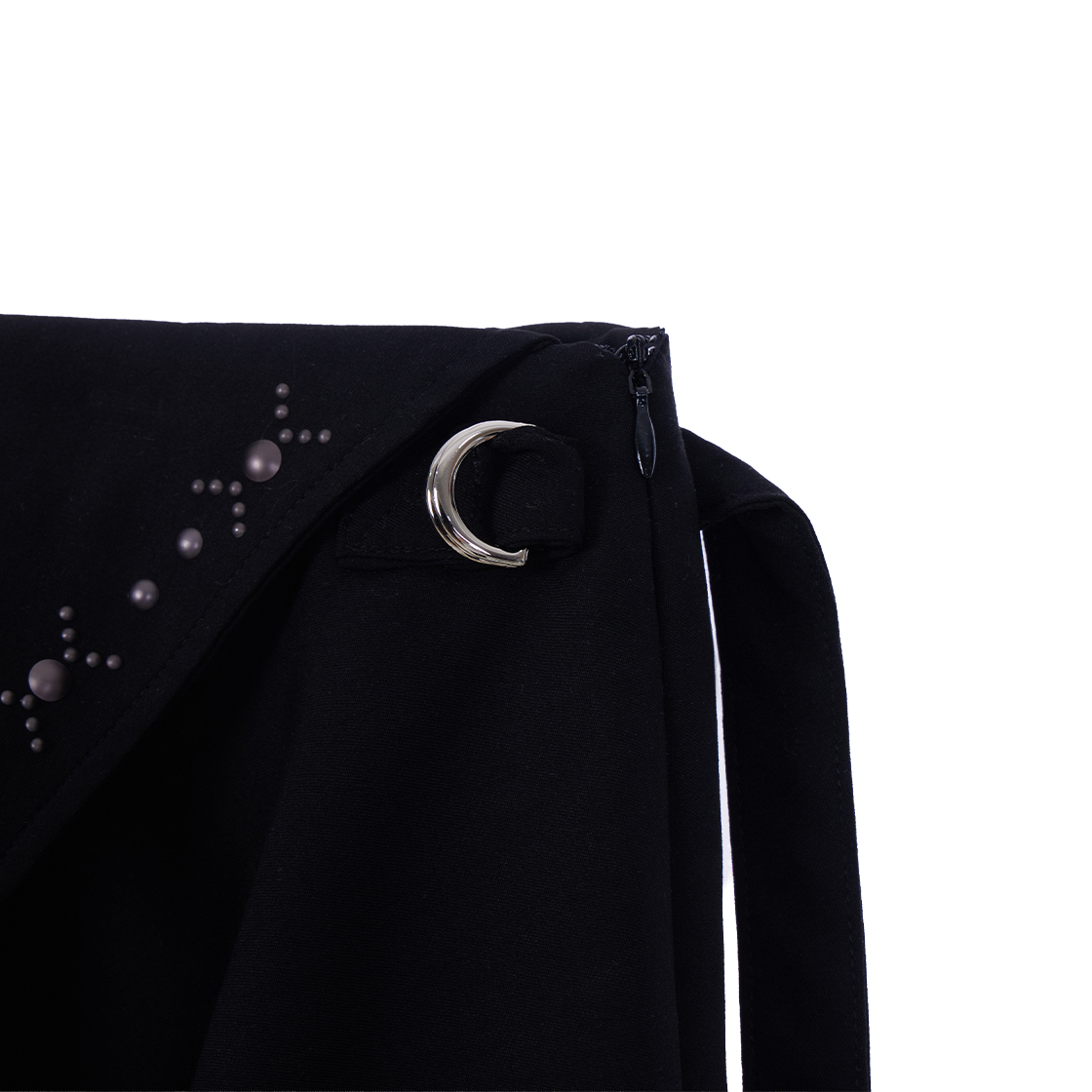 로제프란츠 스터드 언밸런스 플레어 스커트 블랙(Rosefrantz Stud unbalance Flare Skirt [Black]) - 2
