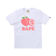 (W) BAPE Peach T-Shirt White
