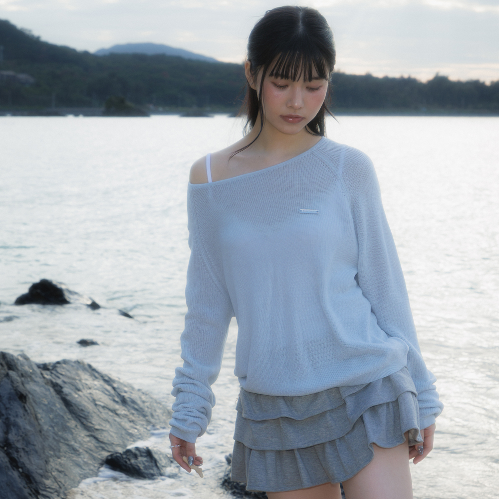 로제프란츠 보트넥 시스루 베이직 니트 스카이 블루(Rosefrantz Boatneck Sheer Basic Knit [Sky Blue]) - 6