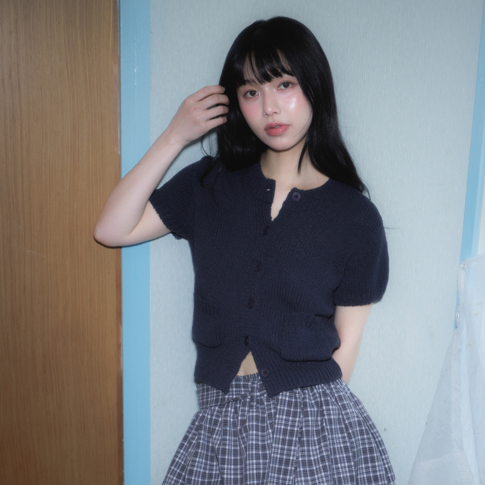로제프란츠 포켓 반팔 니트 가디건 네이비(Rosefrantz Pocket short sleeve knit cardigan [Navy]) - 4
