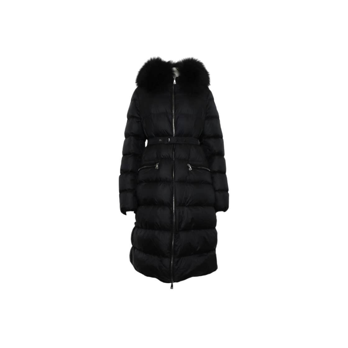 몽클레르 블랙 Boedic 후드 시어링 트리밍 여성 다운 롱패딩 자켓aa63623(Moncler Black Boedic Hooded Shearling Trim Women Long Down Jacket) - 1