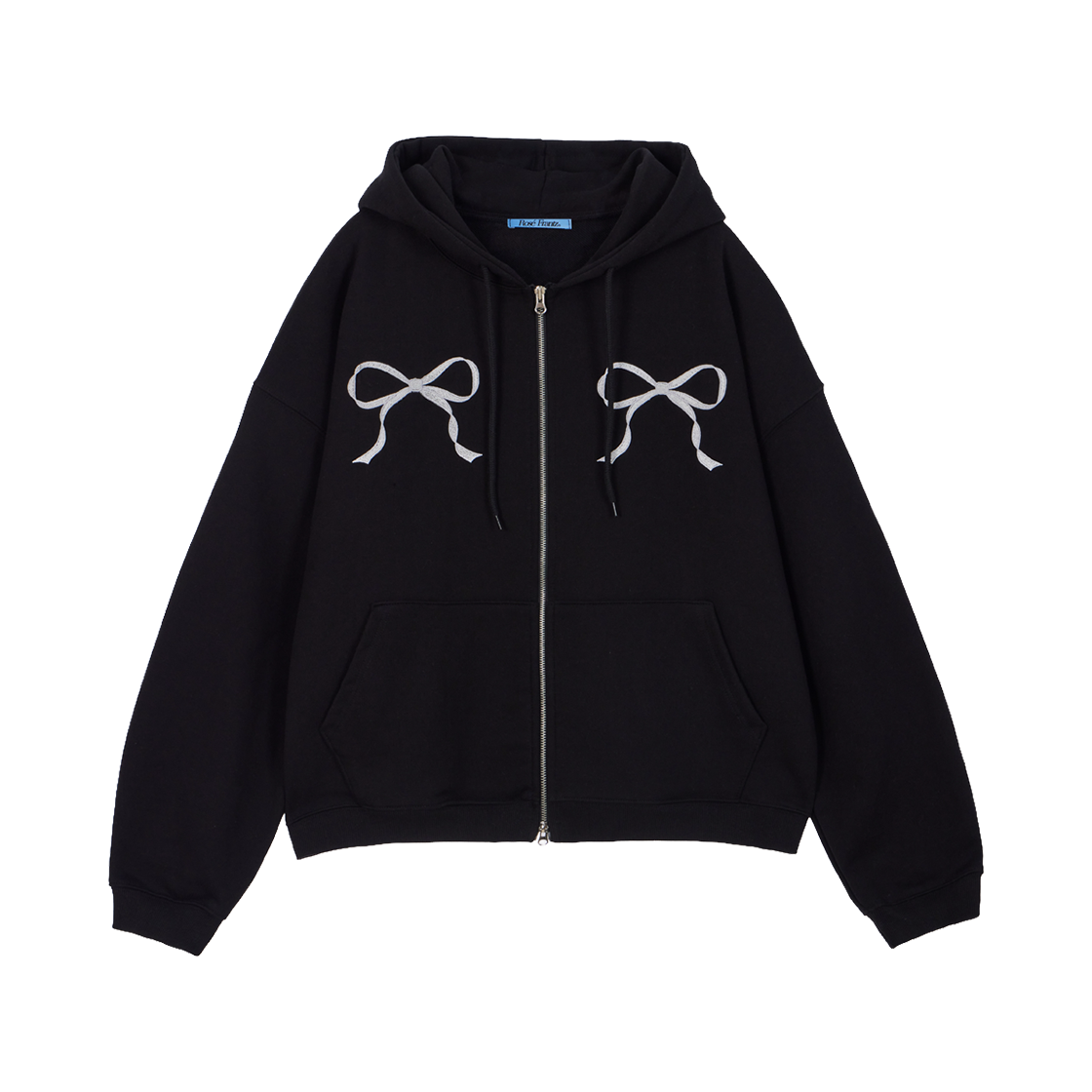 로제프란츠 스케치 리본 후드 집업 블랙(Rosefrantz Sketch Ribbon Hood Zip-up [Black])