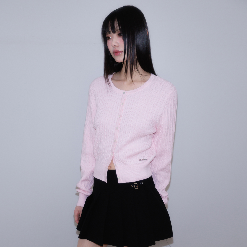 로제프란츠 케이블 니트 베이직 가디건 핑크(Rosefrantz Cable Knit Basic Cardigan [Pink]) - 6