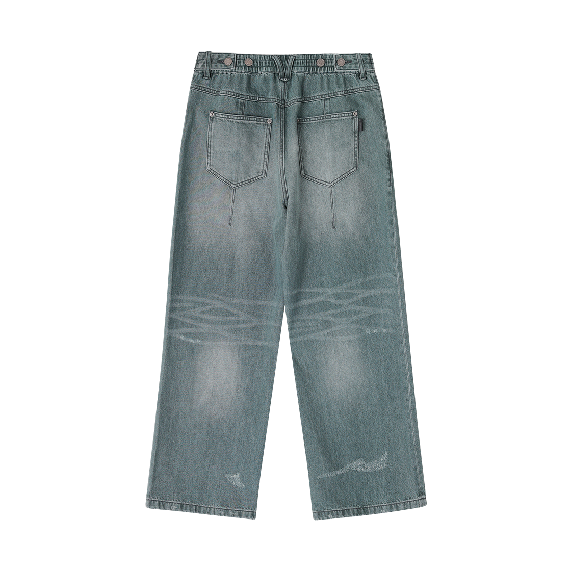 송지오 옴므 스톤 워시드 플레어 데님(SONGZIO HOMME Stone Washed Flare Denim Greish Green) - 2