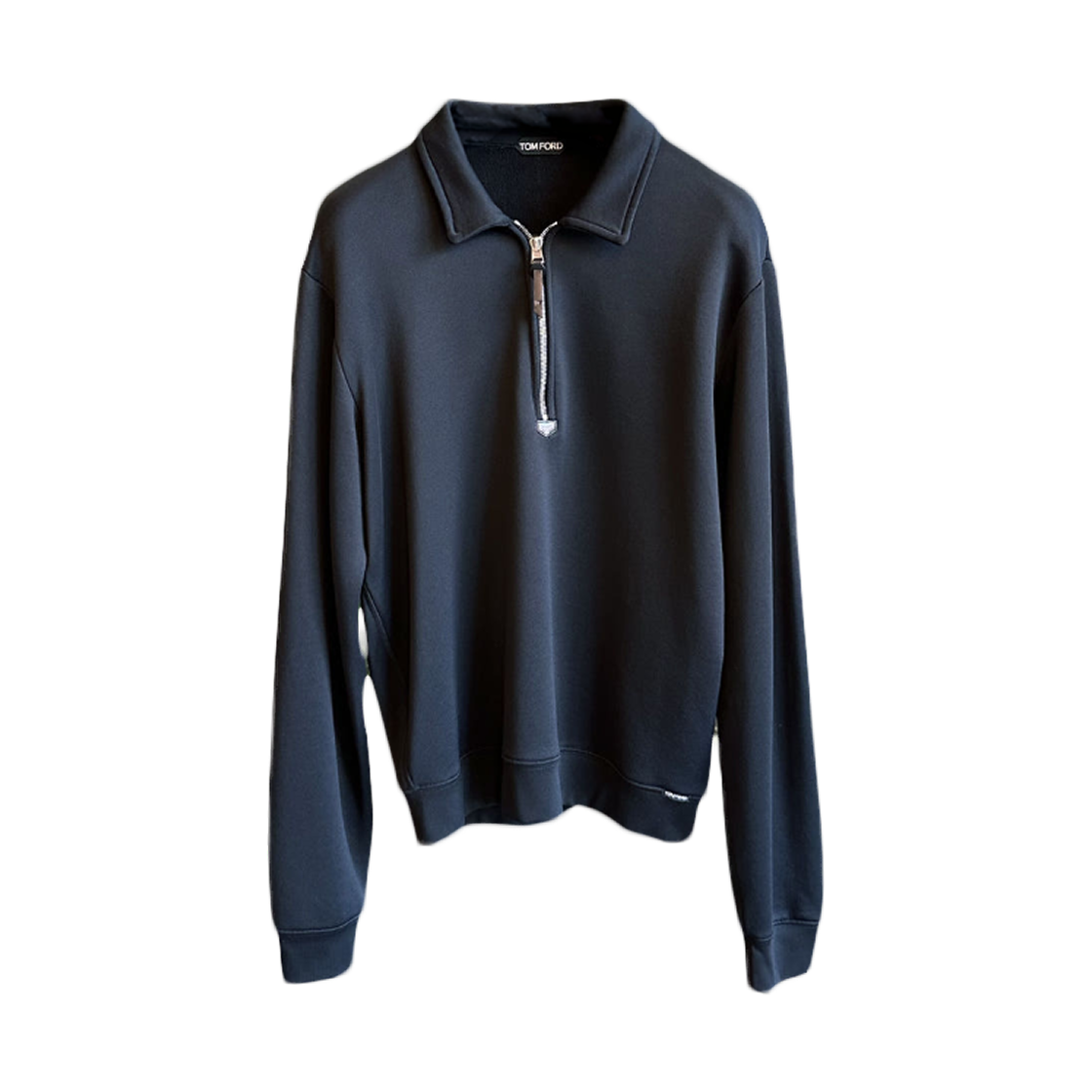 톰포드 하프 집 칼라 스웨트셔츠 블랙(Tom Ford Half Zip Collar Sweatshirt Black)