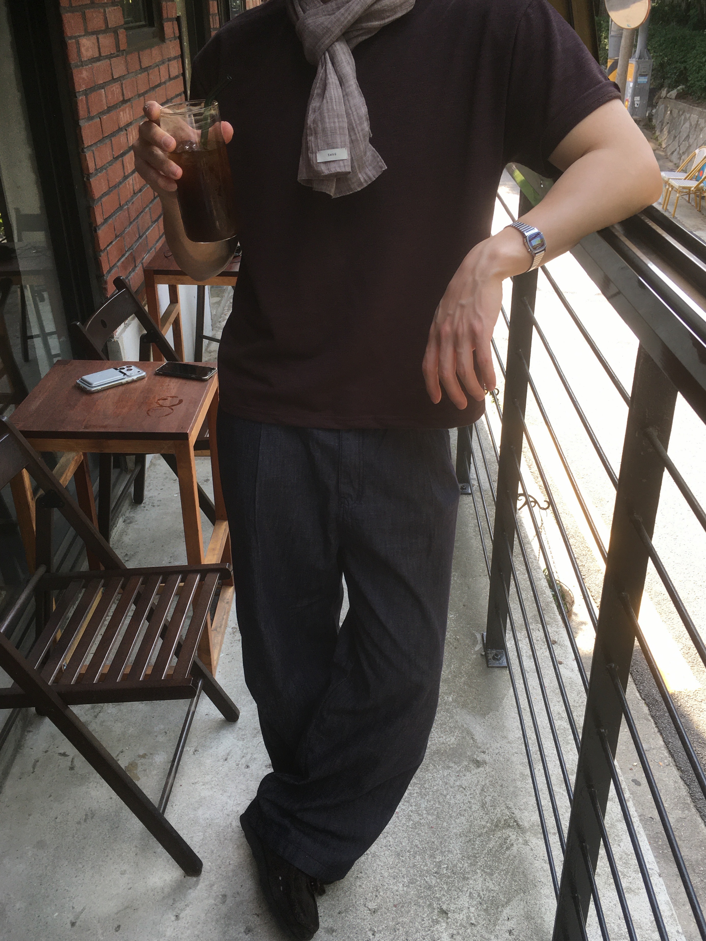 [프리오더] Polyteru Wallabee Shoes Star Dark brown, Casio LA670WA-4 착용 스타일 - 4