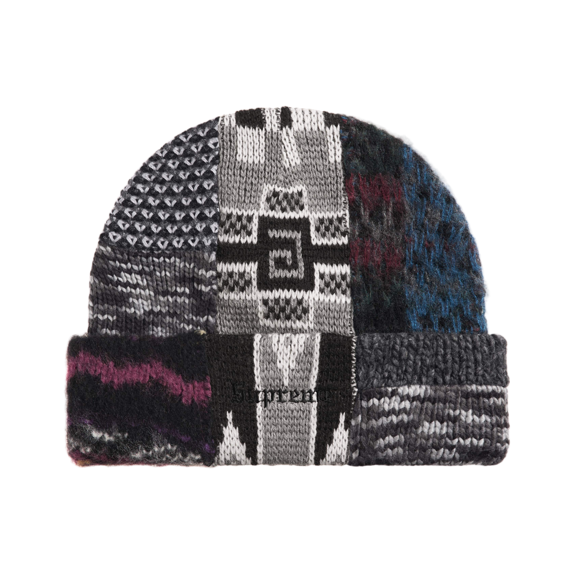 - Supreme Patchwork Beanie Black - 26SS