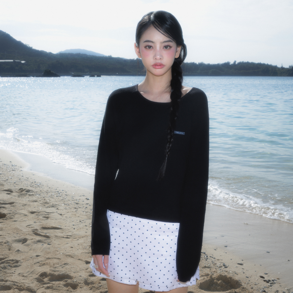 로제프란츠 보트넥 시스루 베이직 니트 블랙(Rosefrantz Boatneck Sheer Basic Knit [Black]) - 2