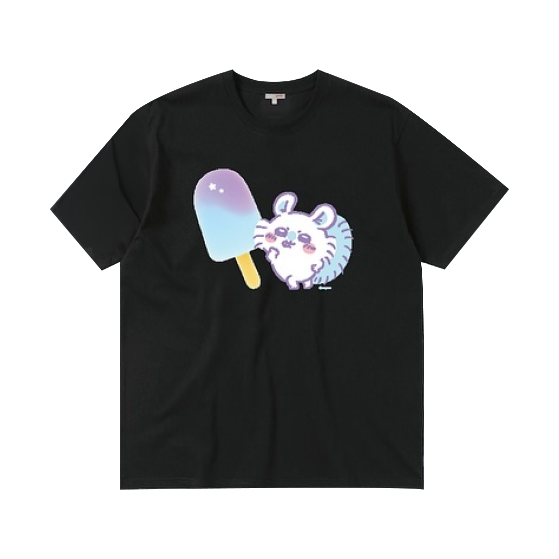 스파오 x 치이카와 모몽가 숏슬리브 티셔츠 블랙(Spao x Chiikawa Momonga Short Sleeve T-Shirt Black) - 1