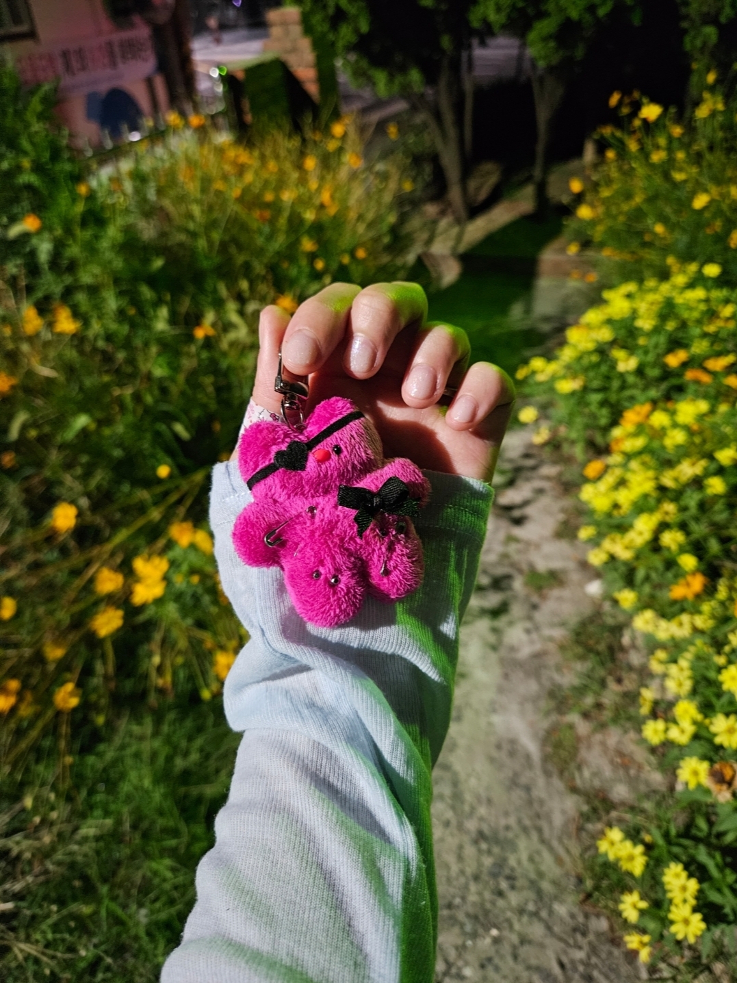 ZZICONG STORE Handmade Deep Purple Cat Keyring 착용 스타일