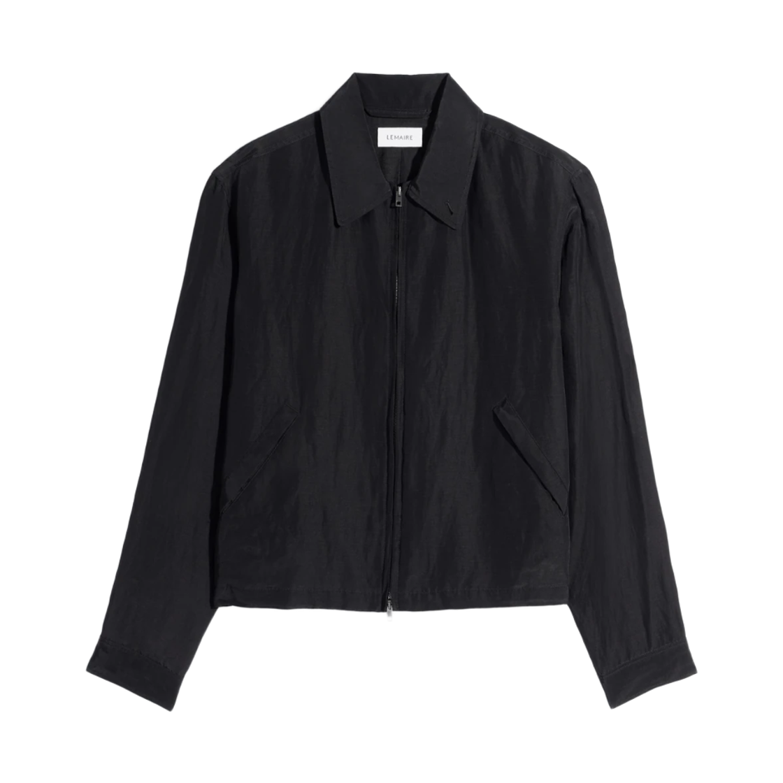 OW1231-LF1022-999 Lemaire Short Blouson in Linen Viscose Black