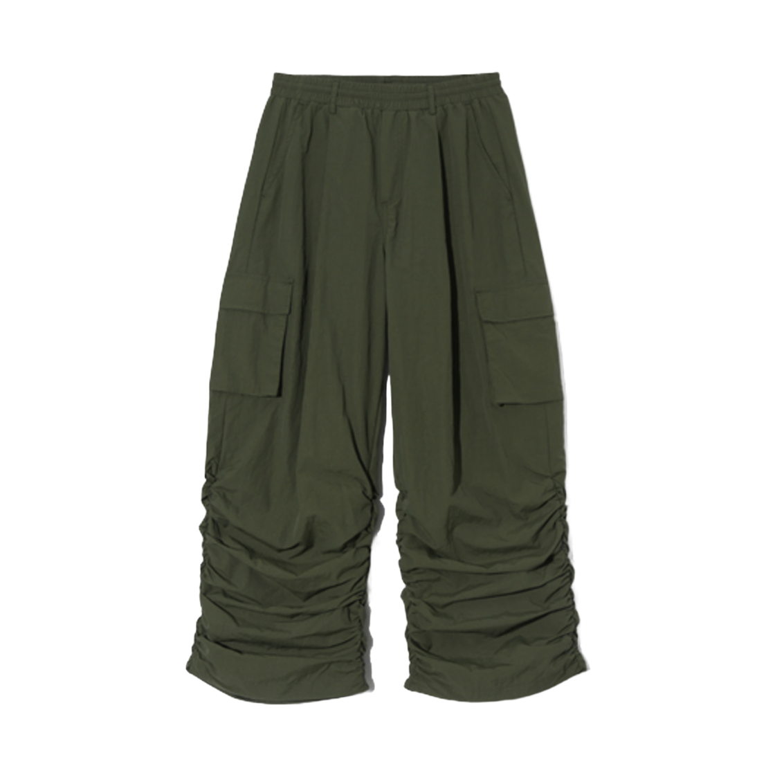 디미트리블랙 나일론 고프코어 셔링 카고 팬츠 올리브(Dimitri Black Nylon Gorpcore Shirring Cargo Pants Olive) - 1
