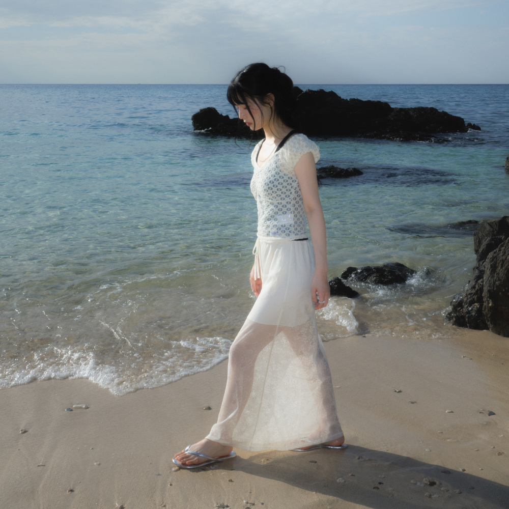 로제프란츠 레이스 로우라이즈 롱 스커트 크림(Rosefrantz Lace Lowrise Long Skirt [Cream]) - 4