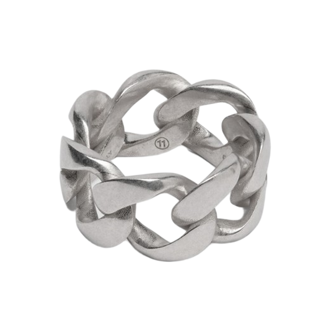 SM2UQ0032P9113101 (W) Maison Margiela Maillons Ring Polished Palladio