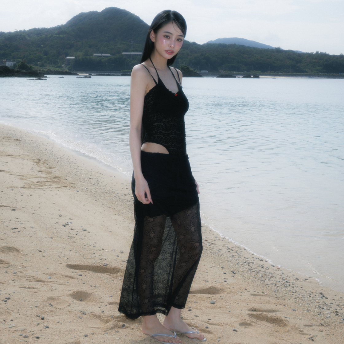 로제프란츠 레이스 로우라이즈 롱 스커트 블랙(Rosefrantz Lace Lowrise Long Skirt [Black]) - 4
