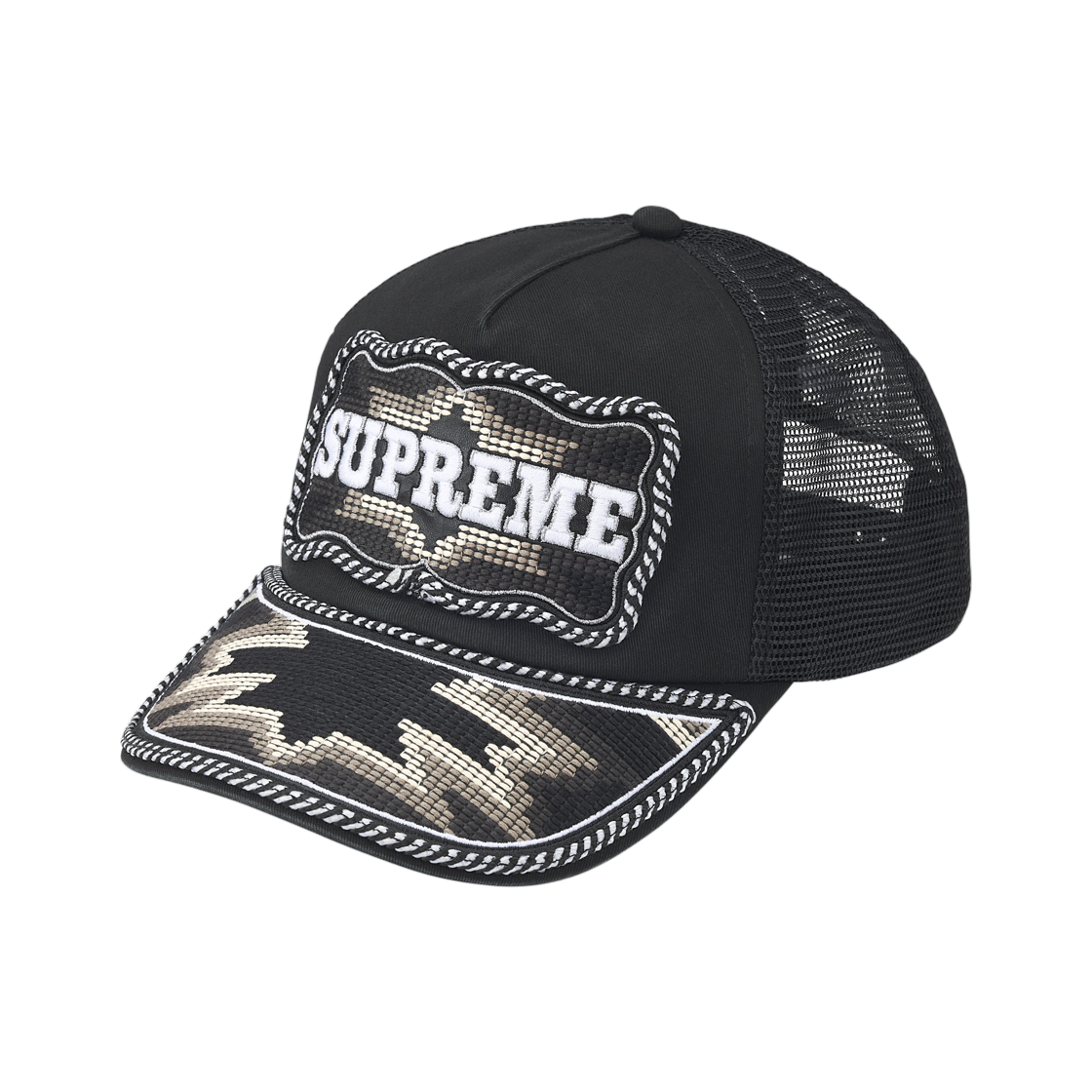 - Supreme Western Embroidered Mesh Back 5-Panel Black - 26SS