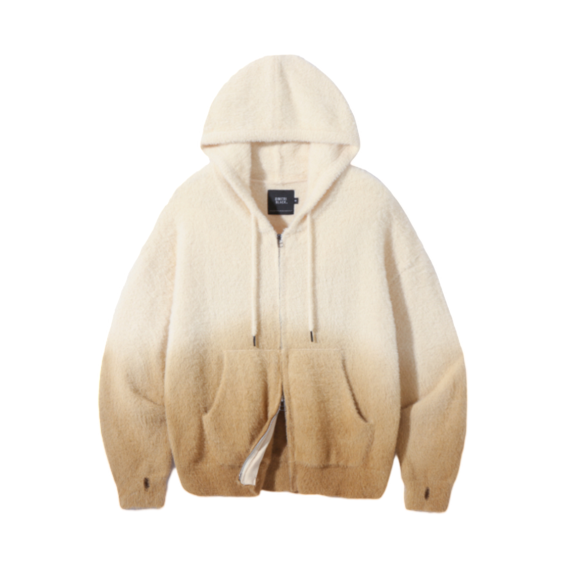 디미트리블랙 투웨이 에센셜 그라데이션 헤어리 후드 집업 오트밀(Dimitri Black 2Way Essential Gradation Hairy Hooded Zip Up Oatmeal)