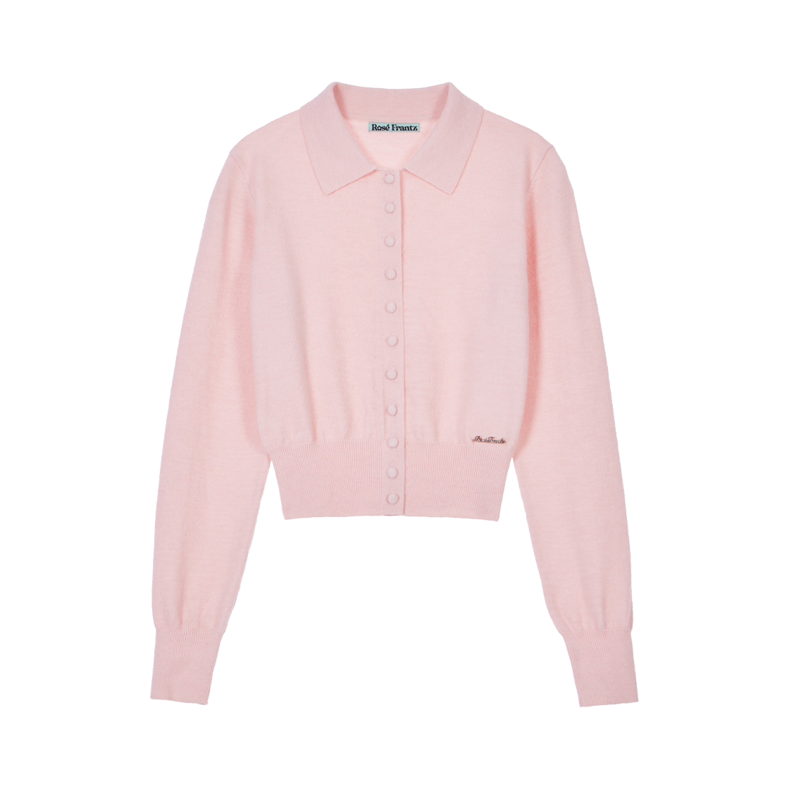 RS26CCD103PNK Rosefrantz Fabric Button Collar Cardigan [Pink]